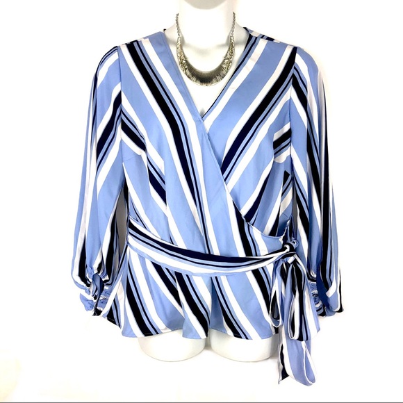 I.N.C. Internacional Concepts Yacht Stripe Blouse - Picture 2 of 8